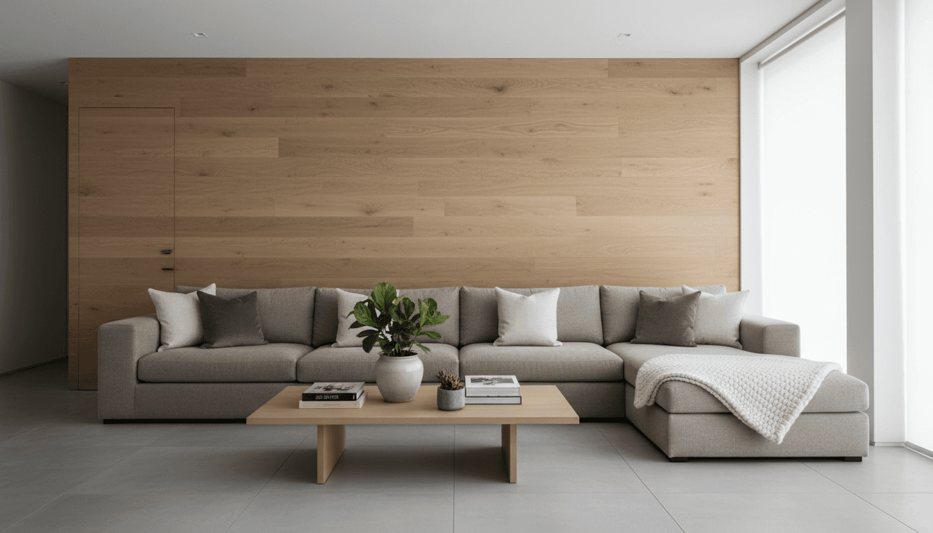 Finished custom upholstery piece in home setting