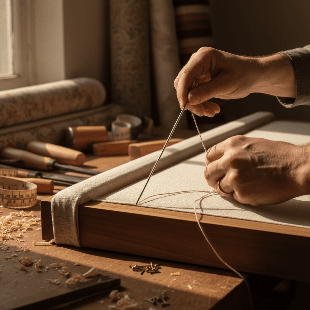 Expert upholstery stitching detail